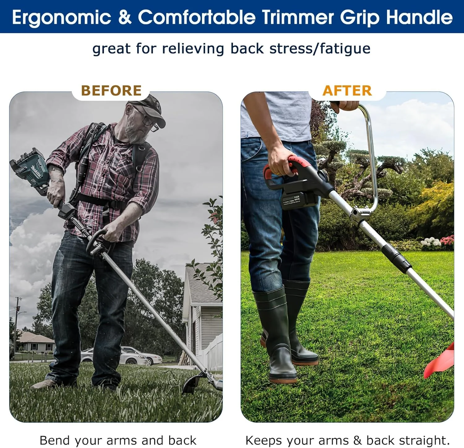 Goture 1pcs Universal String Trimmers Handle, Trimmer Grip, Ergonomic Weed Eater Extension Weed Wacker Trimmer Grip image 5