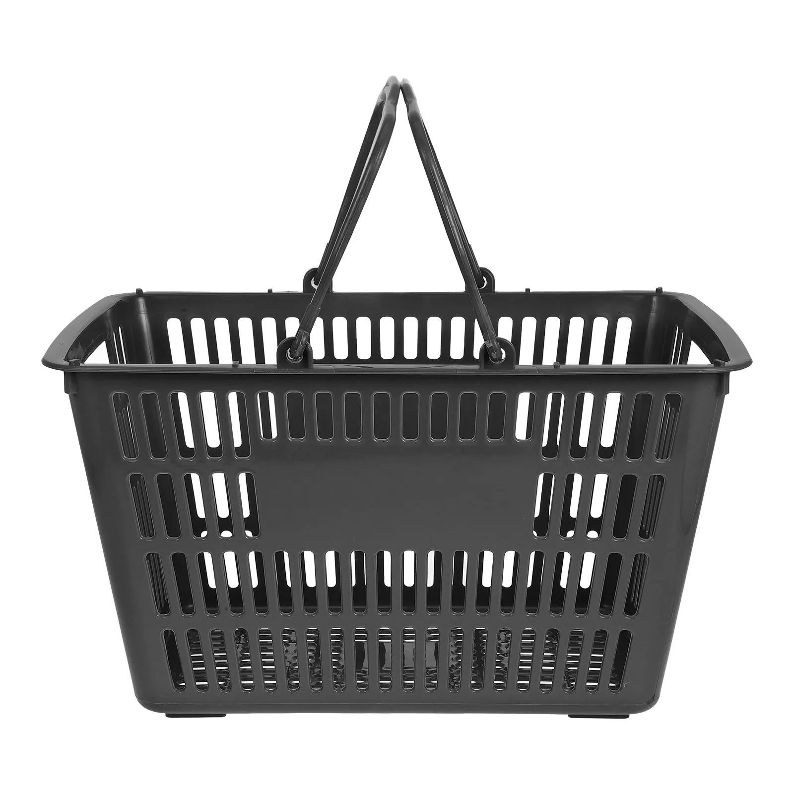 

Grey Plastic Storage Basket Double Fold Handles Portable Kitchen Vegetable Seasoning Bathroom Toiletries Organizer Handheld