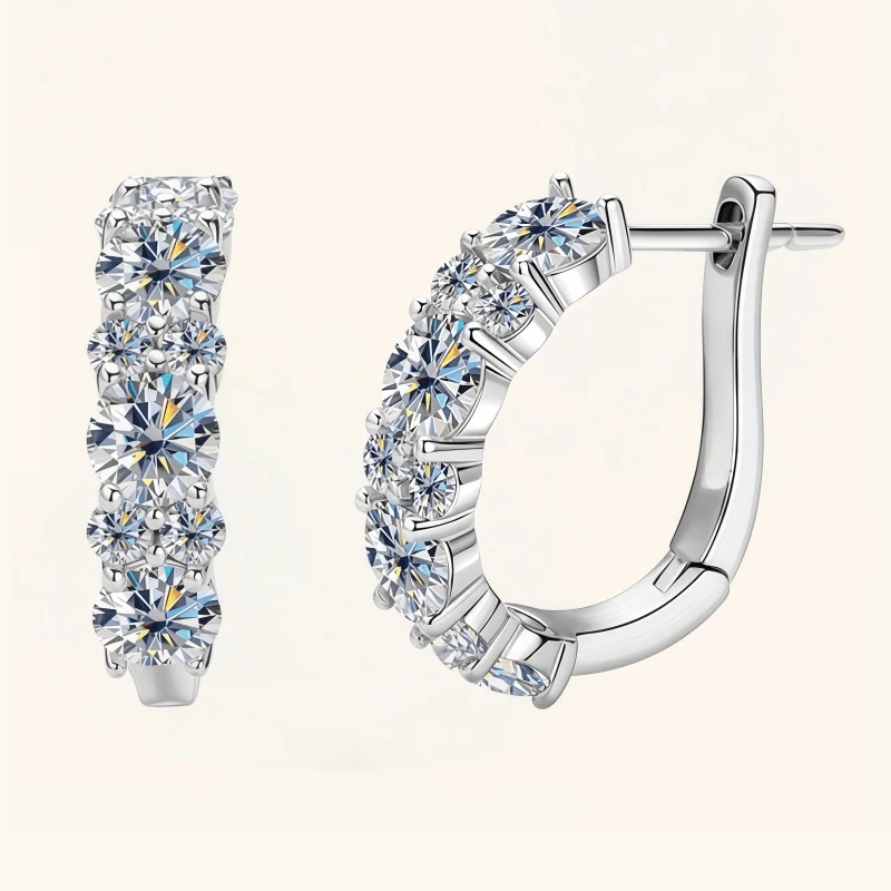 أقراط مويسانيتي من الفضة الإسترليني عيار 925 - بسيطة، أنيقة، كلاسيكية، متعددة الاستخدامات، عالية الجودة، مناسبة لكل من الرجال والنساء #3