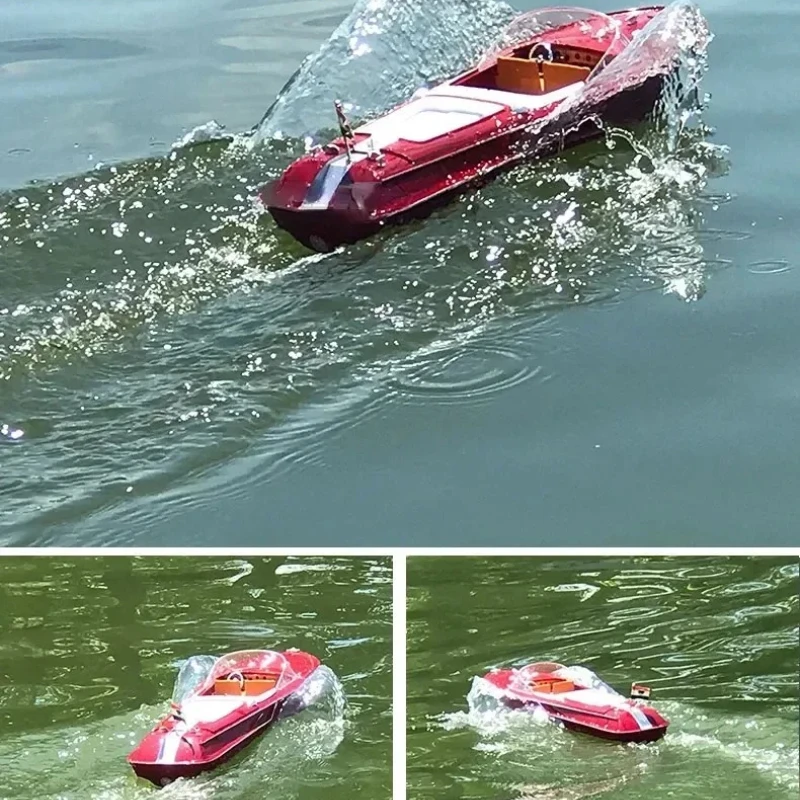 Barca da corsa di velocità telecomandata Yacht elettrico ad alta potenza Modello da crociera Ornamento Acqua Classico giocattolo retrò Regalo di compleanno