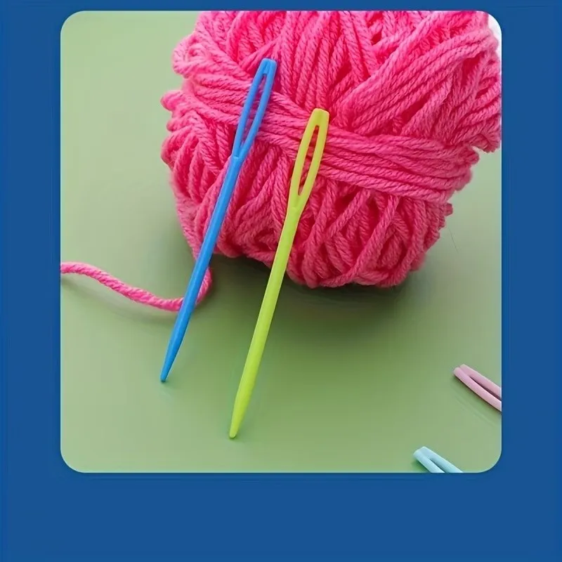 Large Eye Easy Threading 5.5cm Yarn Weaving Needles 28 pcs, perfect for Handmade Doll Making, Random Color Assortment