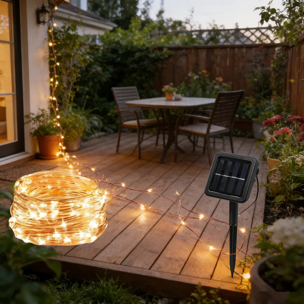 

Outdoor 300/200/100/50/20 LED Solar Garland 8 Mode Copper Wire Lamp Party Fairy String Light Garden Yard Christmas Decoration