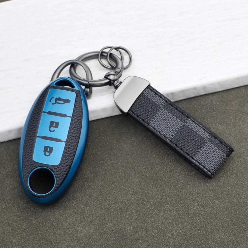 Soft TPU Leather Key Fob Cover For Nissan Qashqai X-Trail T31 T32 Juke Kicks Tiida Note Pathfinder Infiniti Key Case Protector