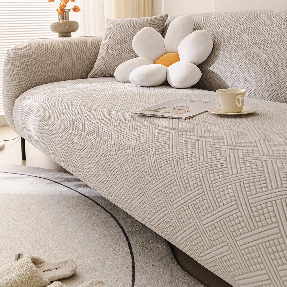 

Jacquard Elastic Sofa Cover Thicken Dust Cover Sofa Pad Four Seasons Universal Couch Protector Covers