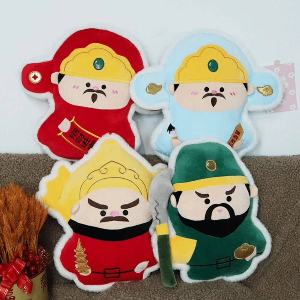 Guan Gong Wealth God Pillows The King of the Tower Wenchang Jun God of Longevity Kawaii Decorative Stuffed Party