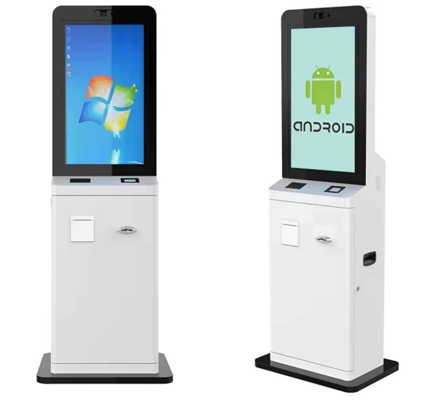 21.5-Inch touch-free check-in kiosk, self-service key pickup with camera NFC reader