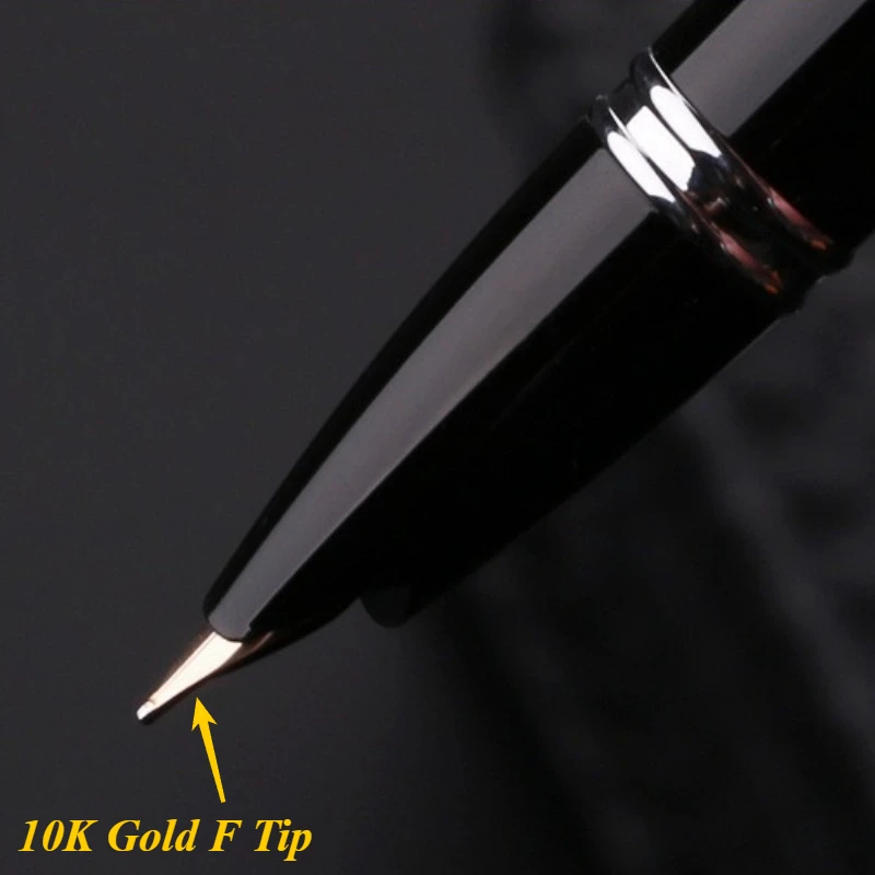 New Discount Hero 10K Gold Nib Fountain Pens Hooded F 0.5mm Dazzling Diamond Cut Design Ink Pen for Travel Business Drawing Pens