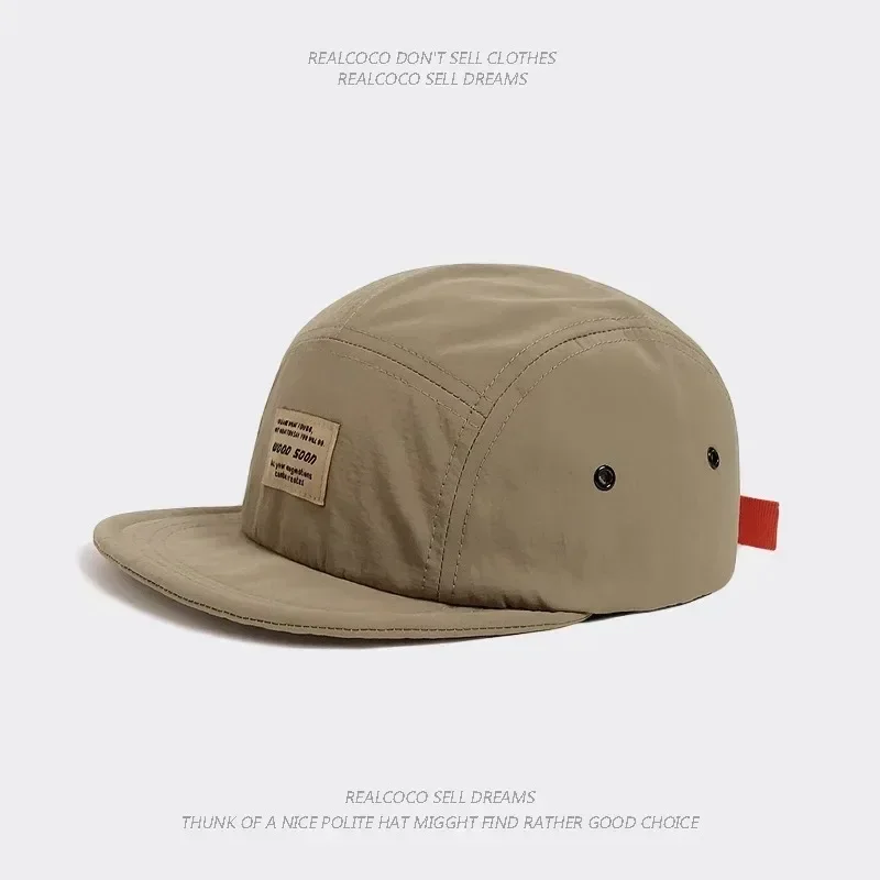 Japanische 5-Panel-Baseballmütze, schnell trocknend, atmungsaktiv, kurze Krempe, für Herren und Damen, Gesicht, kleines weiches Oberteil, Hip-Hop-Kappe, Damen-Mütze mit weicher Krempe – Detail 13