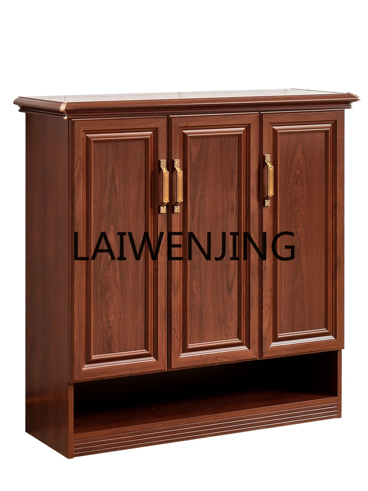 Chinese-Style All-Aluminum Alloy Shoe Cabinet Outdoor Walnut Waterproof and Sun Protection Balcony Locker Can Be Customized