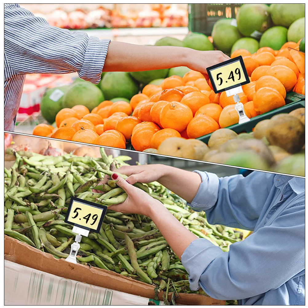 

8pcs Multi-Use Sign Holders Transparent Price Tag Clips Rotatable Merchandise Display Clear Plastic Clips For Retail Store