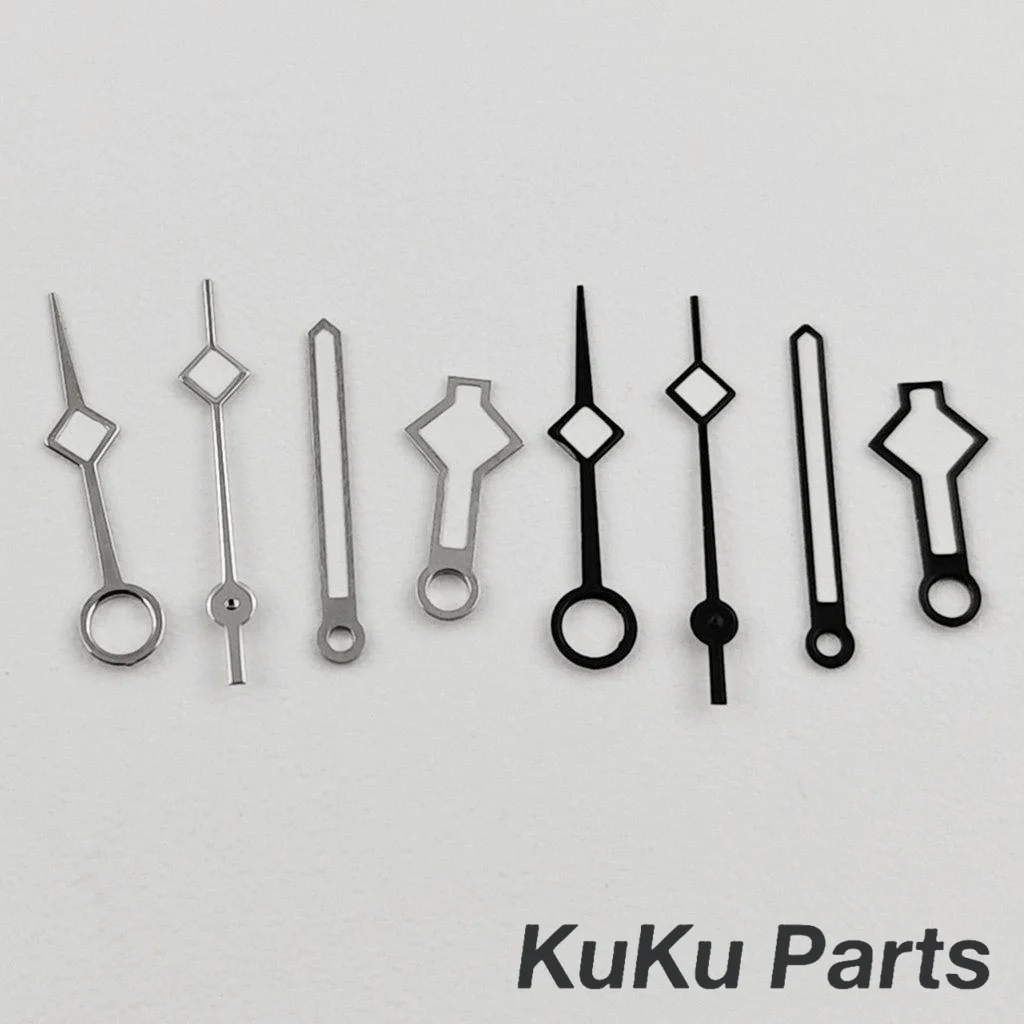 GMT NH34 Schneeflocken-Uhrzeiger, 4 Pins, NH34A 4R34 Uhren, Zeiger, GMT-Zeiger für NH34 NH35-Uhrwerk, grün leuchtende Uhrennadeln