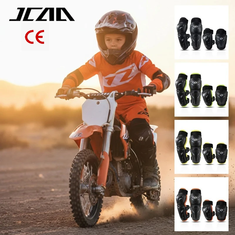 

Anti-Fall Kids Knee Elbow Pads Set, Adjustable Motocross Safety Guards, Durable Children Riding Protective Gear for Bicycle MTB