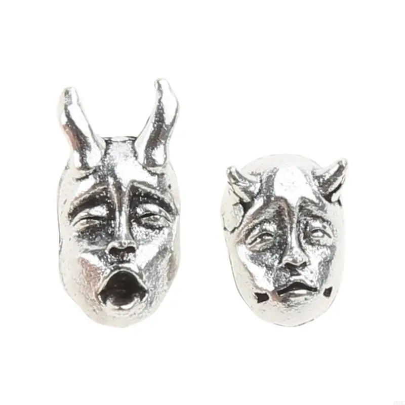 

39BC Gothic Horned Earrings Evil Skull Earrings for Friend