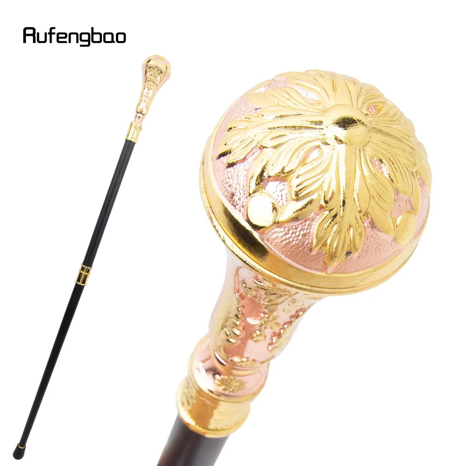 Золотисто-розовая роскошная модная трость с круглой ручкой для вечеринки, декоративная трость для выступлений, сценическая трость 90 см