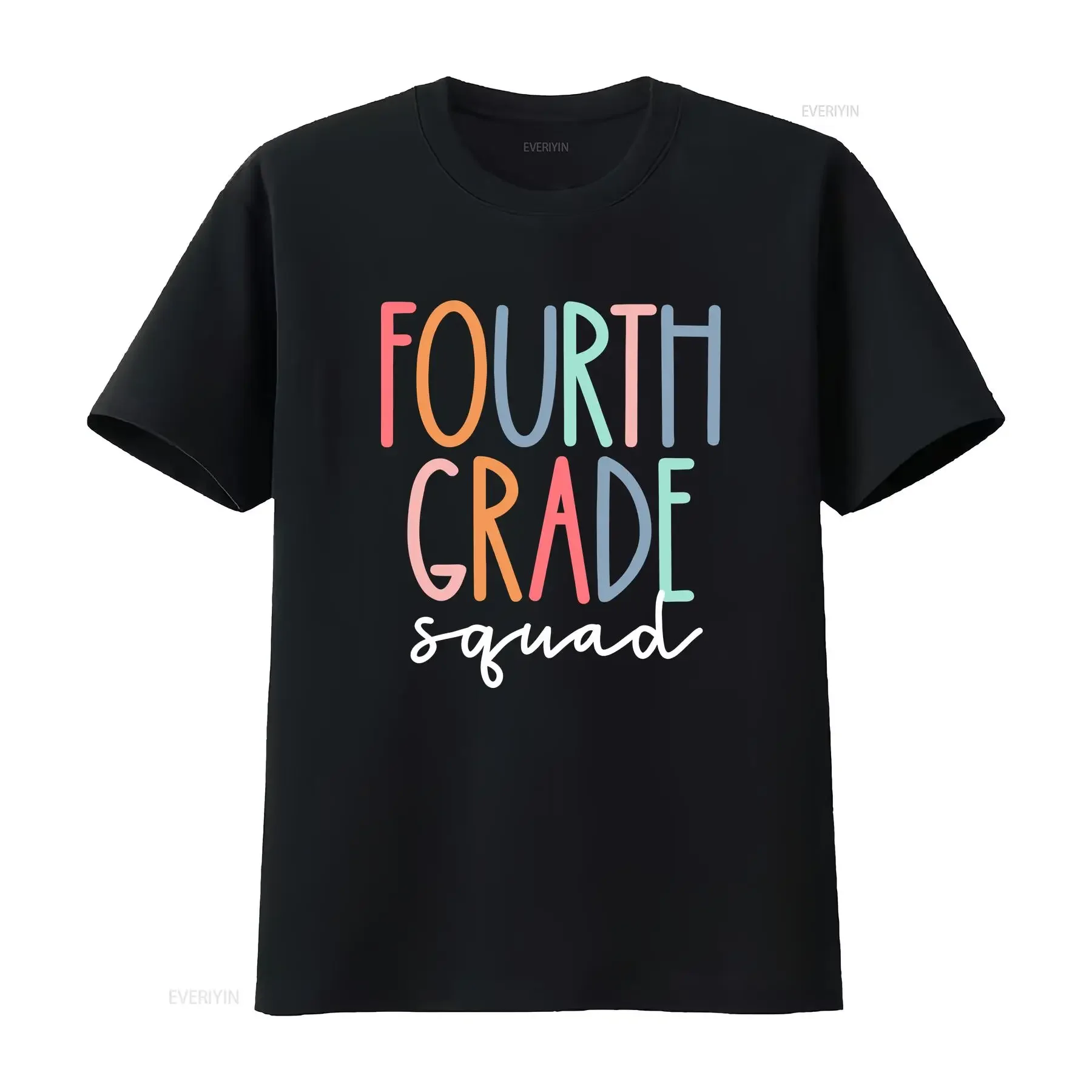 Fourth Grade Squad 4th Teacher Crew Back To School Team T Shirt  vintage Washed Casual Slightly Stylish Breathable Soft fashion