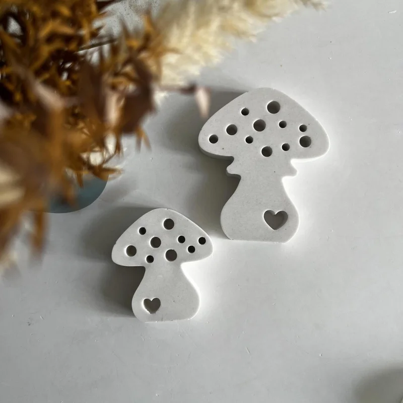 Two-Piece Mushroom Decoration Silicone Mold Aromatherapy Car Diffuse Gypsum Mold Cross-Border Hot Sale