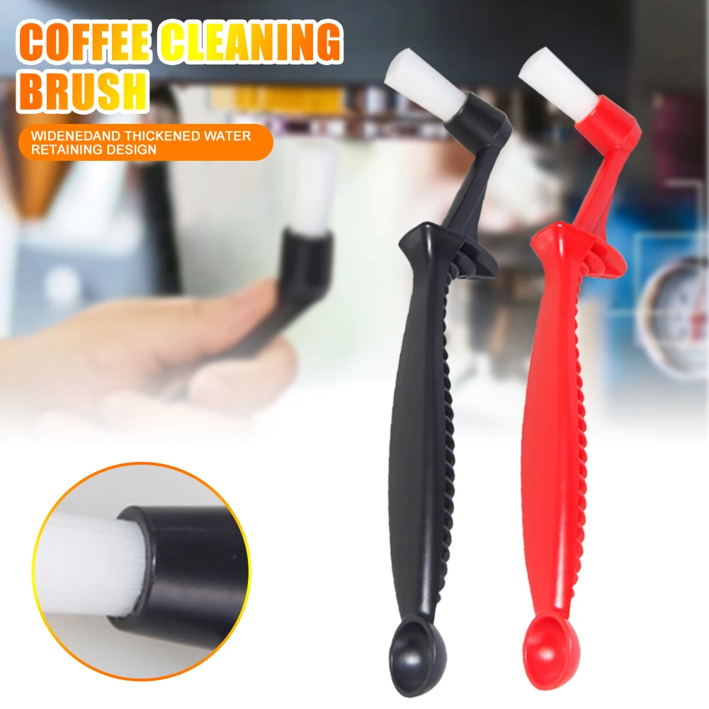 2 In 1Coffee Machine Brush with Spoon Nylon Espresso Coffee Grinder Brushes Coffee Spoon Machine Group Head Kitchen Tools