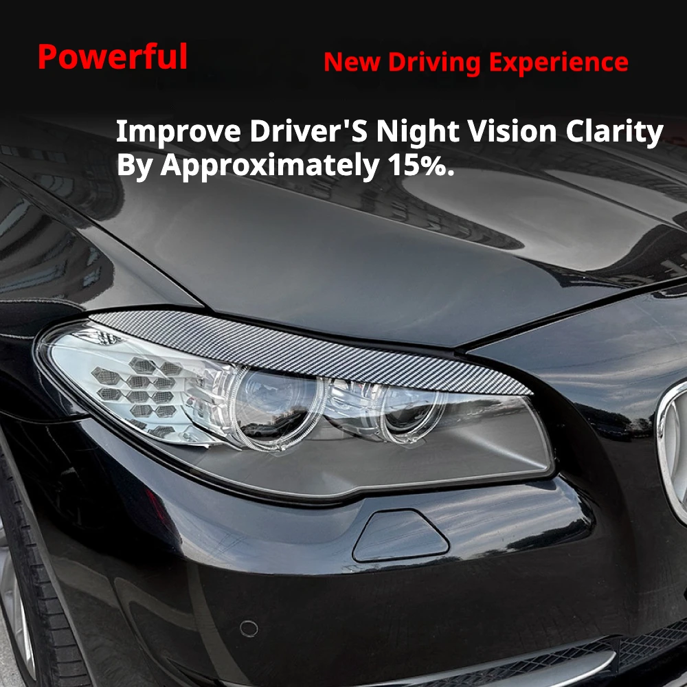 For BMW 5 Series F10 F11 Pre-LCI & LCI Car Eyelid Front Headlight Eyebrow Cover Eye Lid Trim Sticker Gloss Black ABS