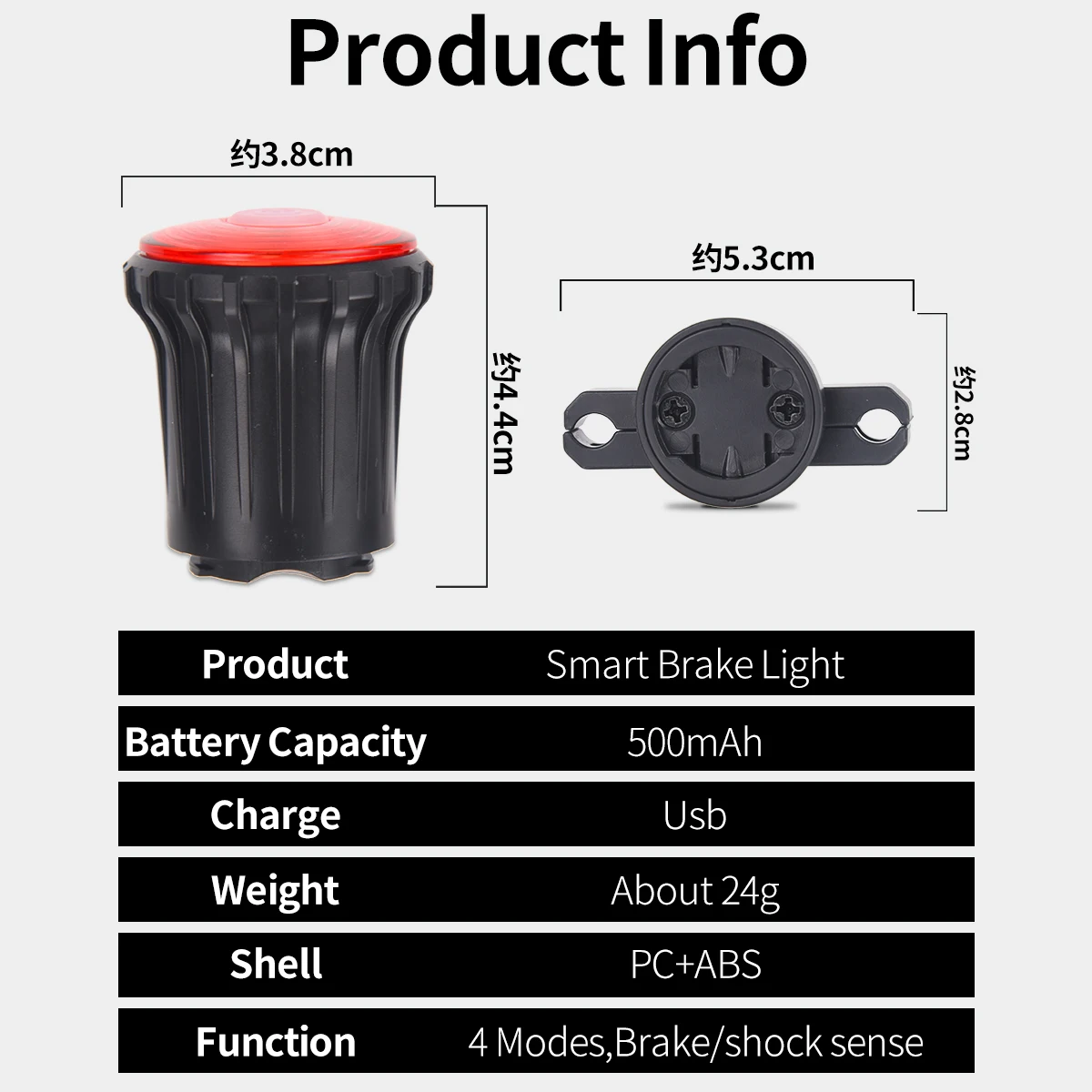 Bicycle Tail Light Waterproof Bicycle Helmet Tail Light USB Rechargeable Bicycle Tail Light LED Light Long Lasting Blinking