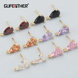GUFEATHER,10pcs/lot,MA98,jewelry accessories,nickel free,18k gold plated,copper,zircons,jewelry making findings,diy earrings