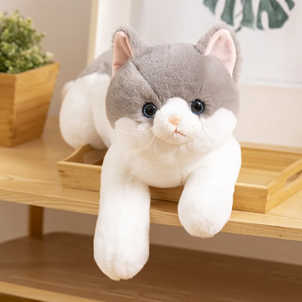 

50cm Size Imitation Lying Cat Plush Toys Hairy Texture Soft Material Simulation Stuffed Cat Cute Simulation Realistic Design