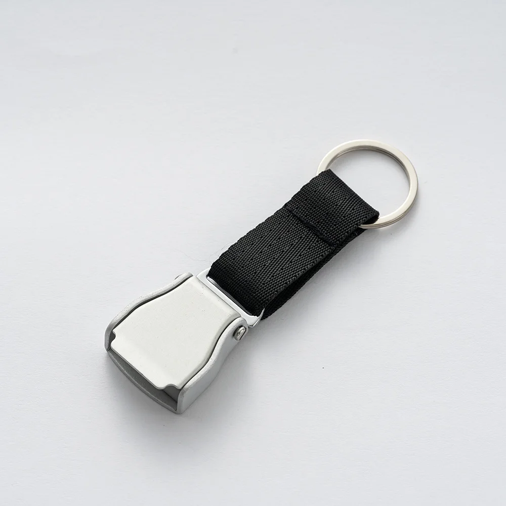 2CM 1.5CM Aviation Airline Small Detachable Buckle Keychain Airplane Flight Gift Leather Ribbon Safety Seatbelt Keyring Pendant