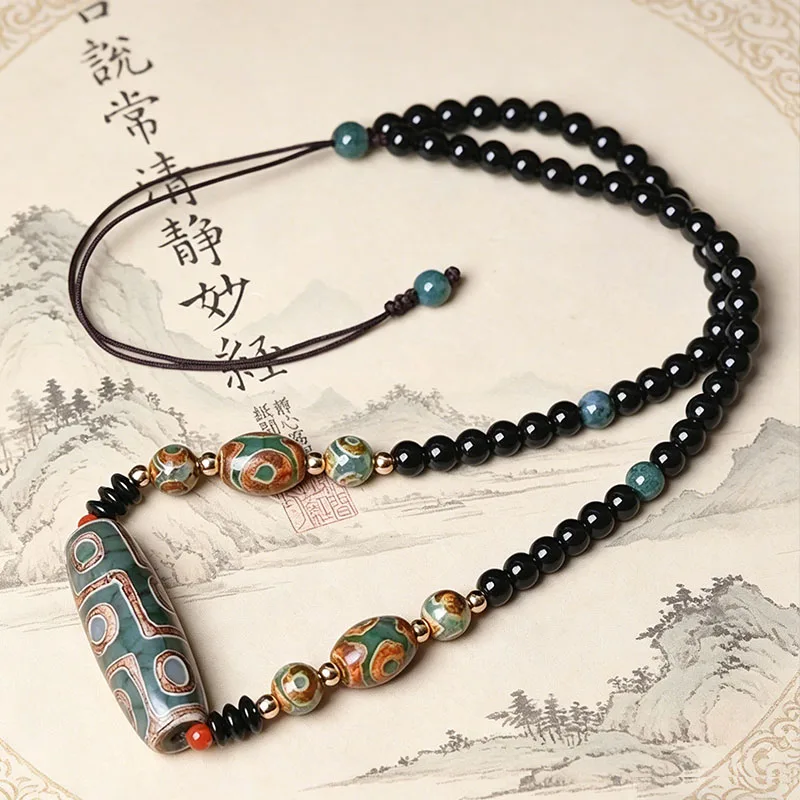 

Мужские и женские ожерелья с бусинами DZi и бусинами Light Pillar