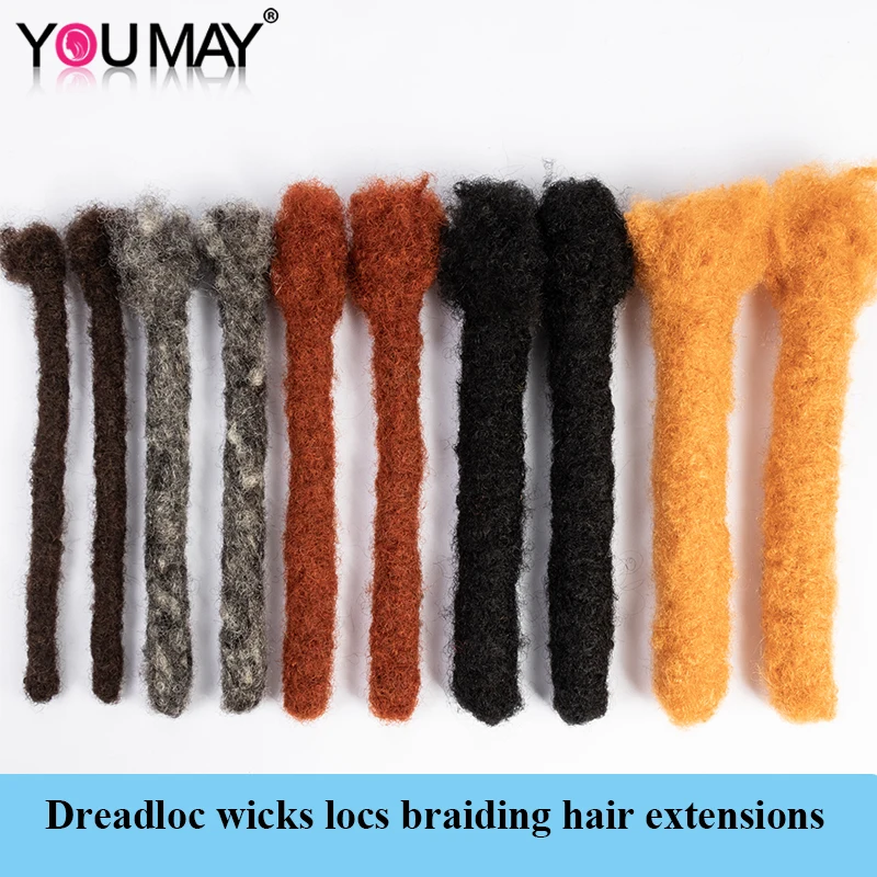 Dreadloc estensioni dei capelli 4cm stoppini Loc intrecciare le estensioni dei capelli veri capelli umani stoppini Dreadlock trecce per capelli Loc