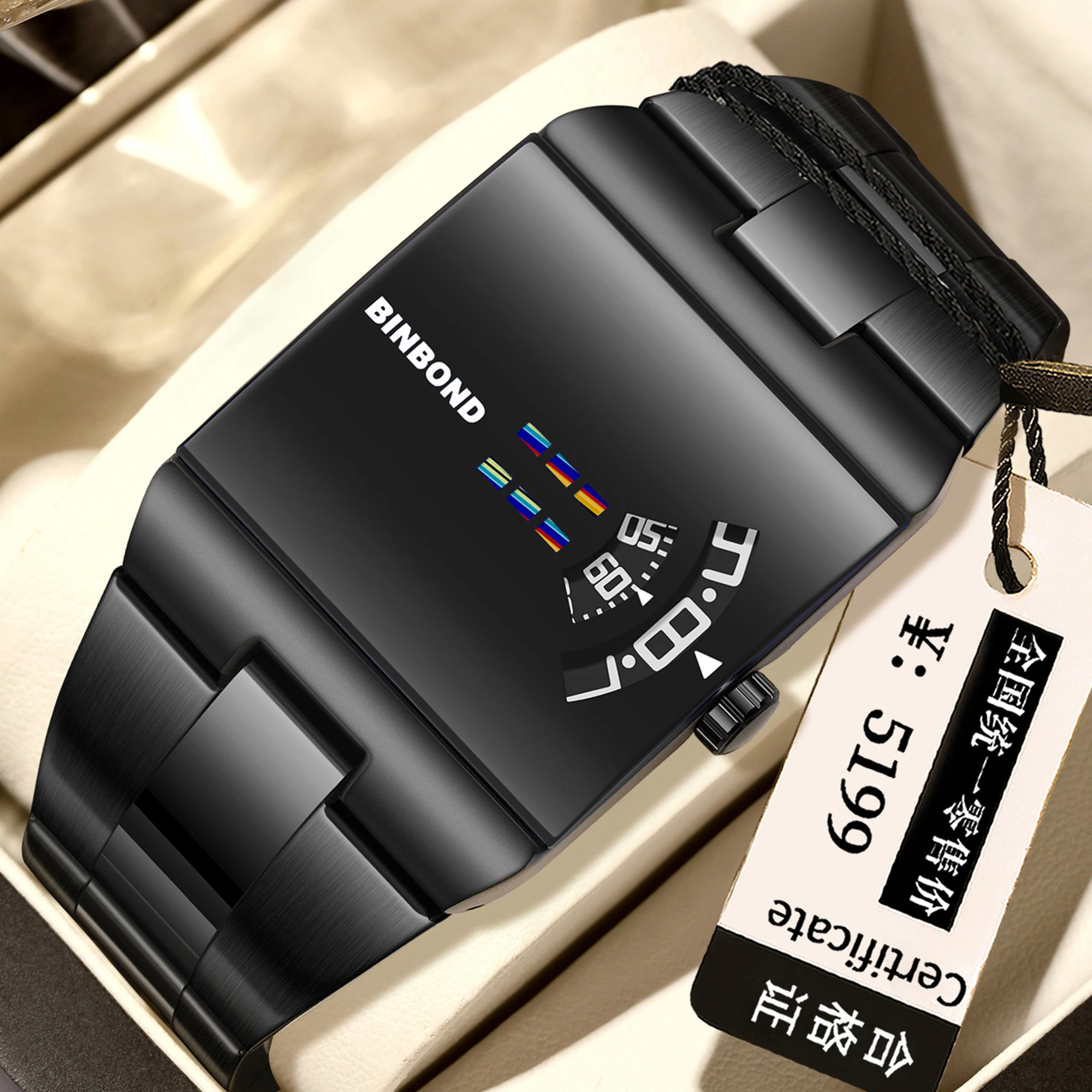 BINBOND Original Design Wasserdichte Herrenuhr Präzise Quarzuhren für Herren Luxuriöse Robuste Sportarmbanduhren Casual Reloj