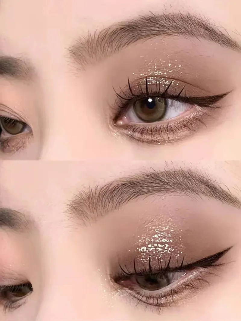 Flash eyeshadow earth tone persistent monochrome sequins pearly sparkle sparkle glitter waterproof eyeshadow cosmetics