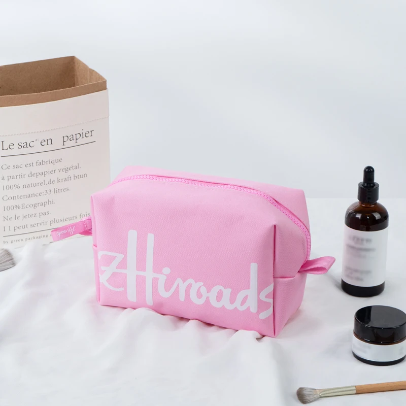 Fashion Design Cotton Makeup Bag with Zipper And Brand Logo Women's Cosmetic Pouch
