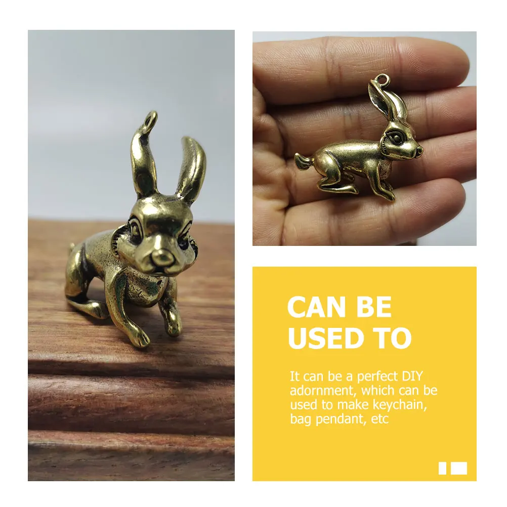 

4pcs Rabbit Charms Diy Keychain Vintage Style Key Ring Ornament Bunny Decor Hanging Metal Zodiac Pendant Keychain Decoration Bag