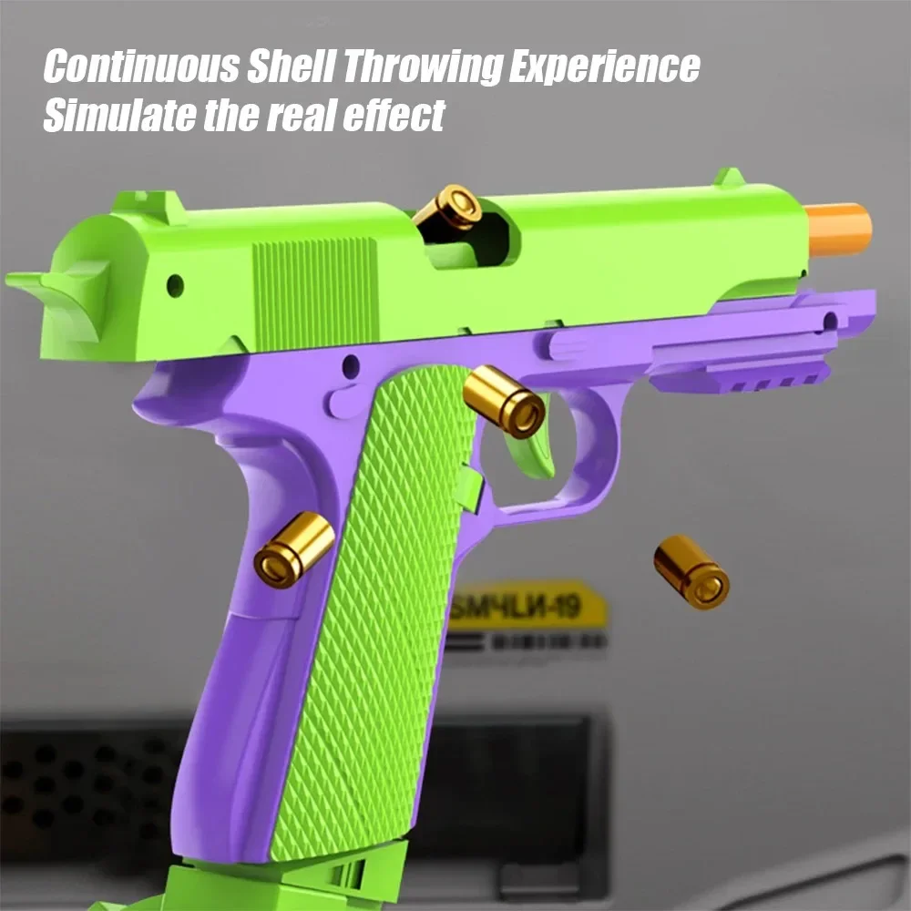 M1911 Carrot Children\'s Toy Gun F8 Automatic Shell Throwing Continuous Pistol Boy Toy Gun Soft Bullet