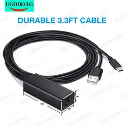 100 cm Micro USB Power naar RJ45 10/100 Mbps USB Lan Ethernet Netwerkkaart Adapter voor Fire TV Stick Chromecast Ultra Audio Google