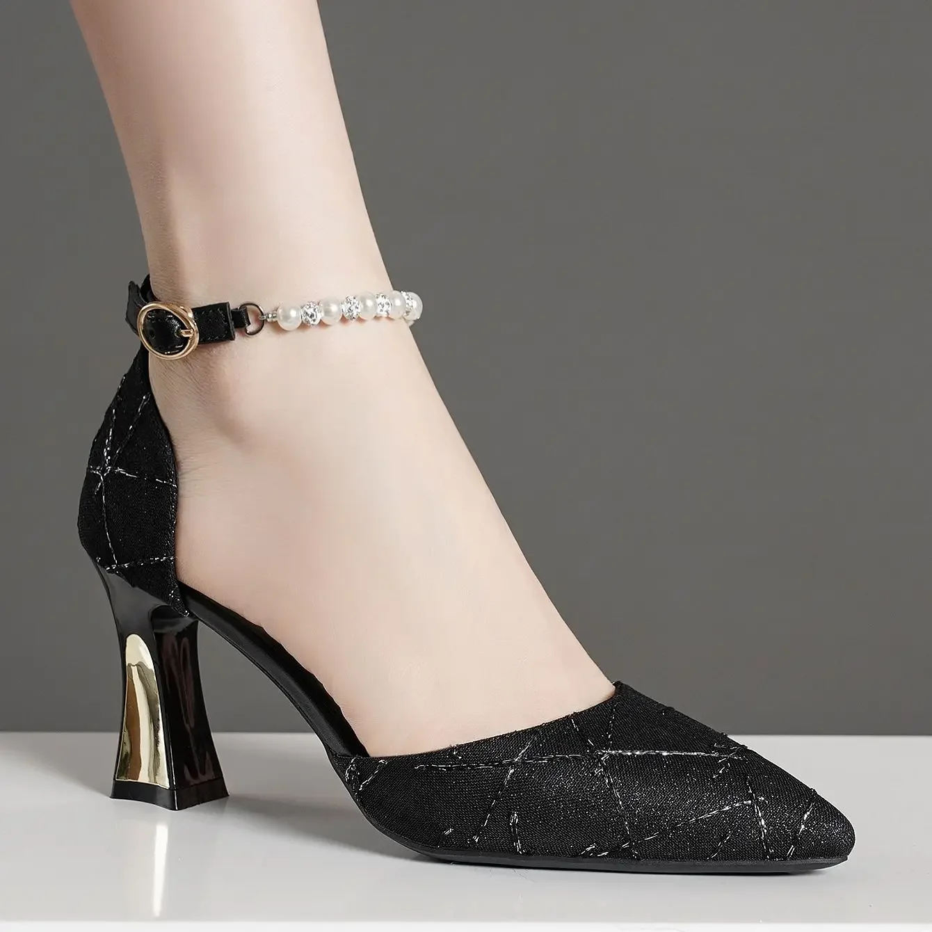 Escarpins à bout pointu et talons hauts pour femmes, sandales d'extérieur légères, chaussures à essence Mary, luxe, tendance