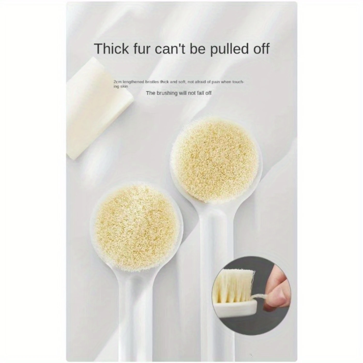 Rückenschrubber, Badebürste mit langem Griff und weichen Borsten für Körperpeeling, Peeling-Bürste, Peeling-Körperwäscher