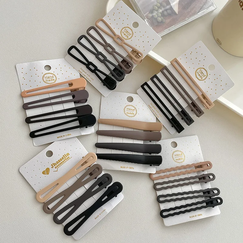 3/4 pieces/set Of Women\'s Hair Clip Accessories Pinzas Para El Cabello Pince Cheveux Pelo Korean Cute Side Hair Clip