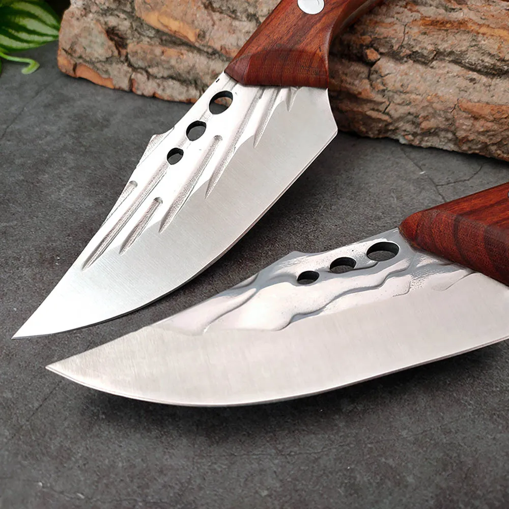 Handmade Forged Knife Full-Tang Butcher Boning Knife Cleaver for Meat Fruit Vegetables Chef Utensils Cooking Tools