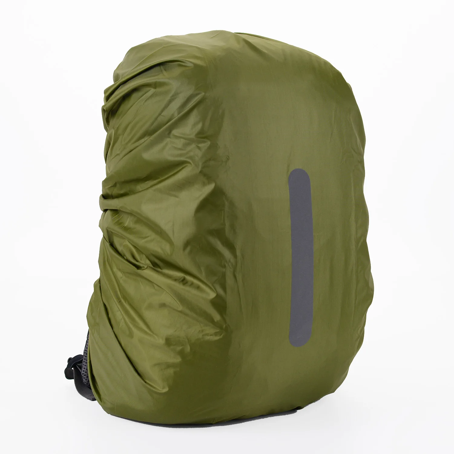 【A7】Multi Size Military Green Reflective Backpack Cover Night Travel Safety Outdoor Backpack Cover Waterproof Rainproof Cover