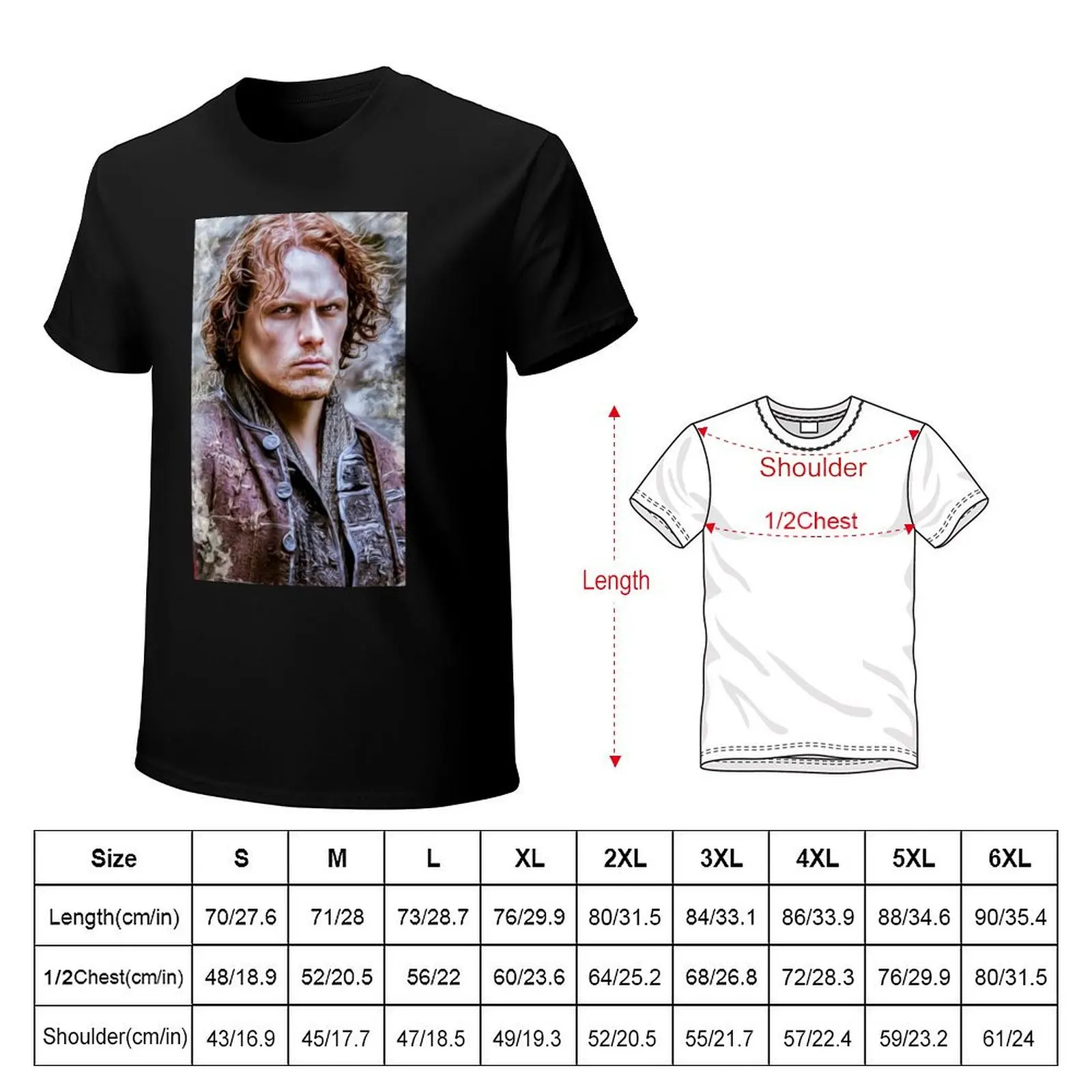 sam heughan T-Shirt oversized sports fans quick-drying graphic t shirts Men's t-shirt