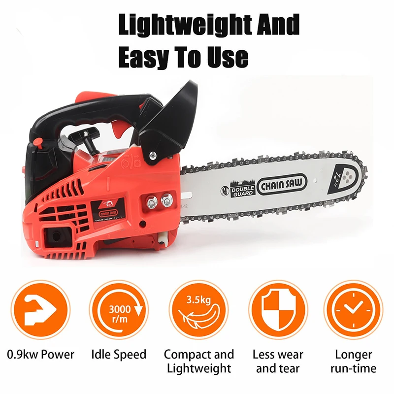 Gasoline Saw 2-Sroke 25.2cc 960W 12 inche 2500 Multi-functional Bamboo Logging Machine High Power For Household Small Chain Saw