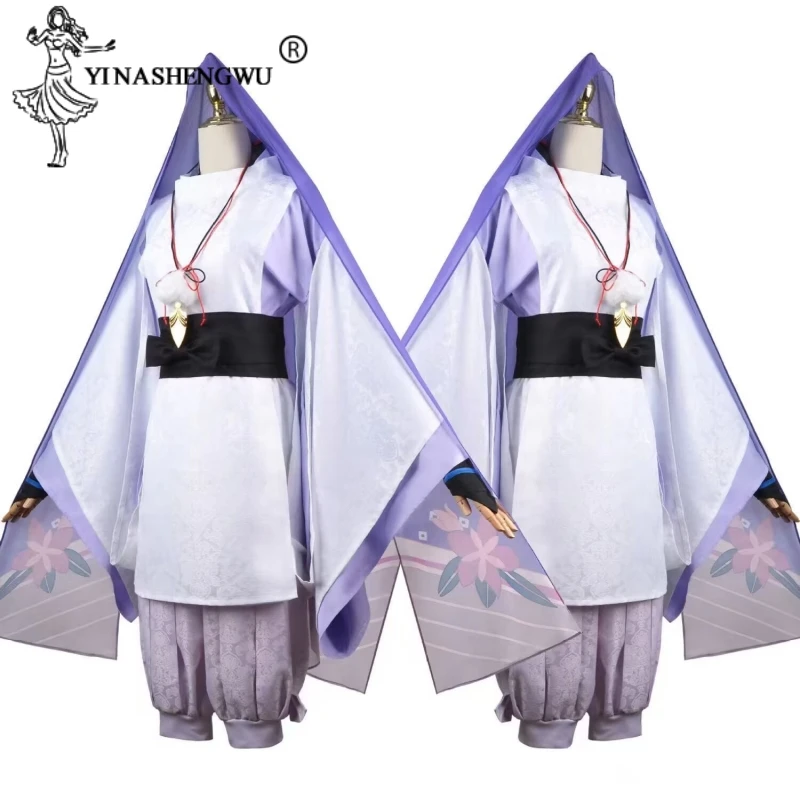 Wanderer Genshin Impact Cosplay Costume Scaramouche Wanderer Wig Anime Suits Women Men Kimono Halloween Clothes Role Play Prop