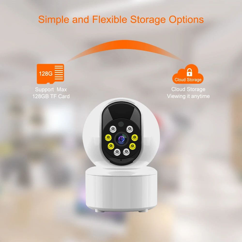 

2MP 1080P Полноцветная беспроводная PTZ IP-камера AI Гуманоид Обнаружение движения Домашняя безопасность CCTV Радионяня