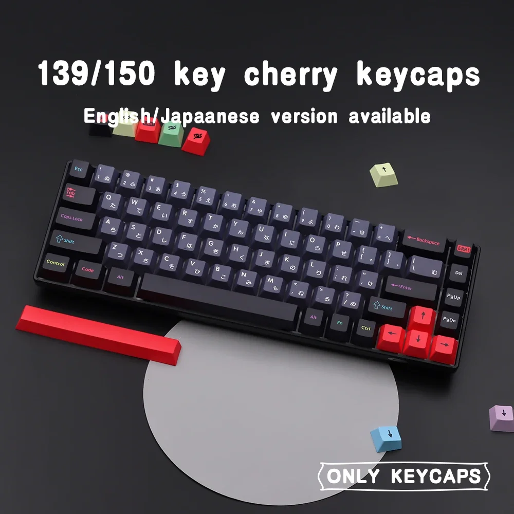 

150 Keys Dracula Keycaps Cherry Profile PBT Dye Sublimation for GMK Keyboard Compatible with 61~108 Ctrl Mechanical Keycap Set