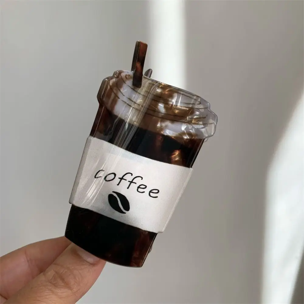 

Креативный забавный акриловый коготь для волос, милый мультяшный зажим для волос в форме кофейной чашки, заколка для волос с геометрической формой, женский зажим в виде акулы