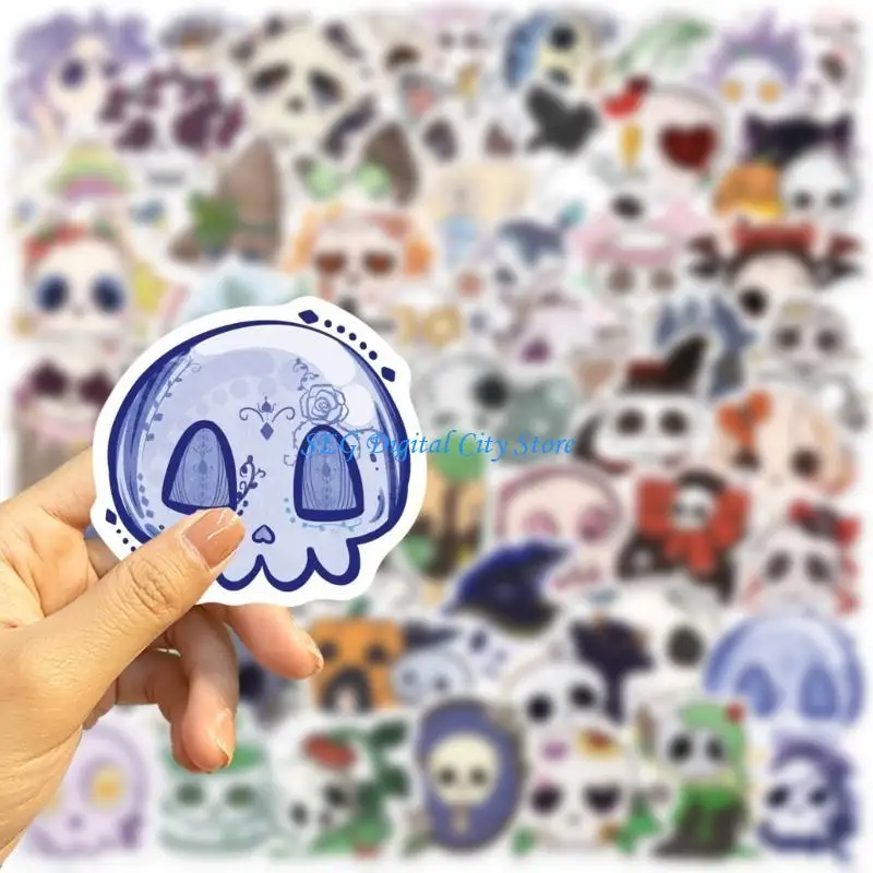 U75B Pack of 60 Skull Halloween Stickers PVC Waterproof Decals for Phone Laptop