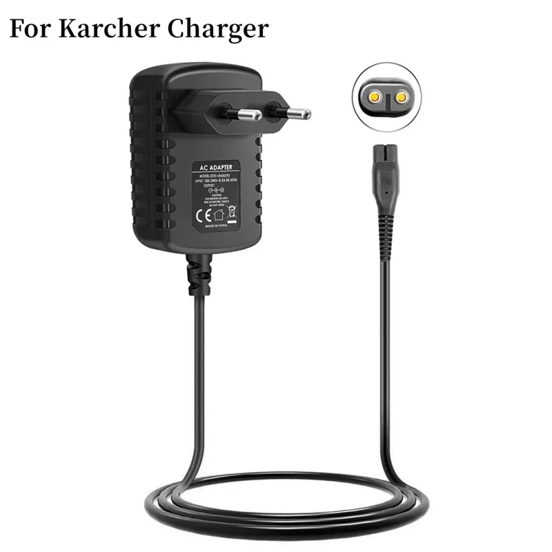 Suitable For Karcher Karcher WV 1/2/5/50/55/60/70/75 Glass Vacuum Cleaner Charger EU Regulations Window Vac Plug Battery Charger