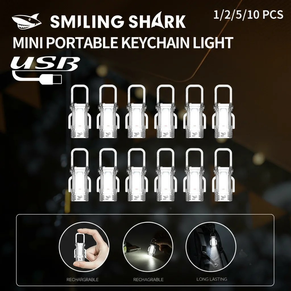 TIP-138K Multifunctional Mini Keychain Light Outdoor Portable Floodlight Flashlight with Hook Design Pocket-Sized Key Lighting
