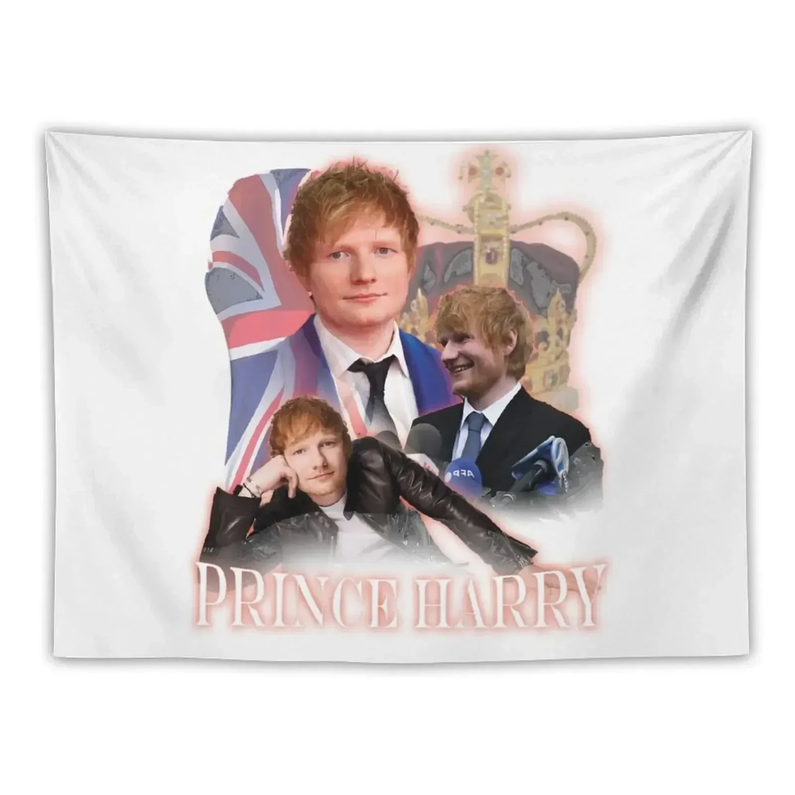 Prince Harry Parody T-shirt Vintage collage Tapestry Decoration For Home Room Decoration Korean Style Tapestry