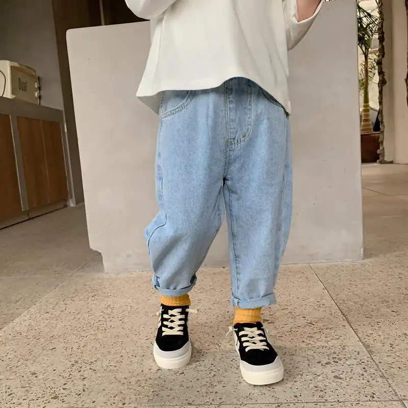 

Boys Pants Kids Clothes 2024 Spring and Autumn New Fashion Thin Soft Comfort Jeans Loose Casual Simple Versatile Denim Pants